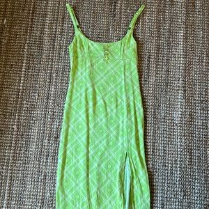 Urban outfitters lime green midi dress with slit